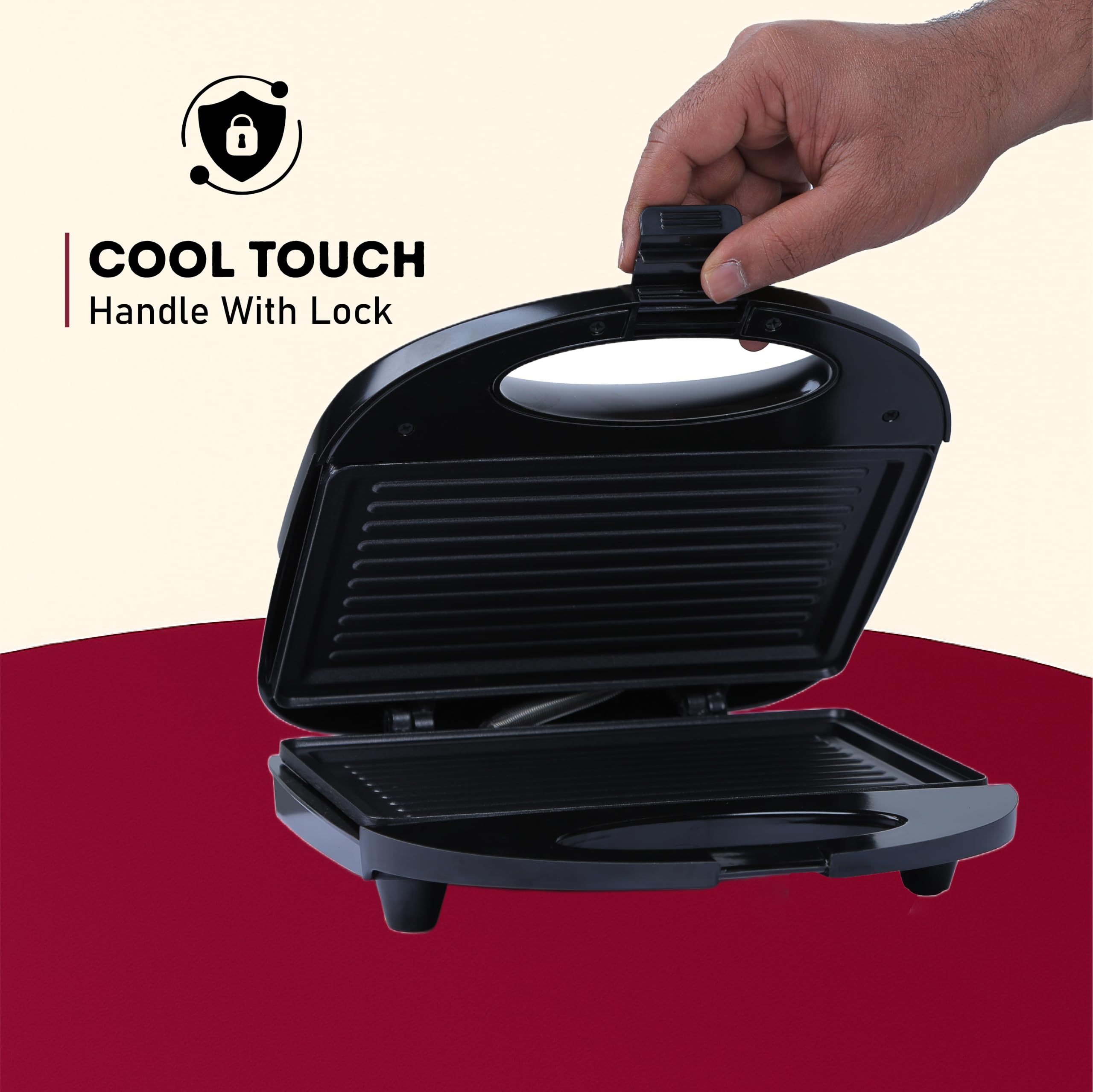 HEJIX 750W Sandwich Grill Maker, Panini Press with Double-Sided